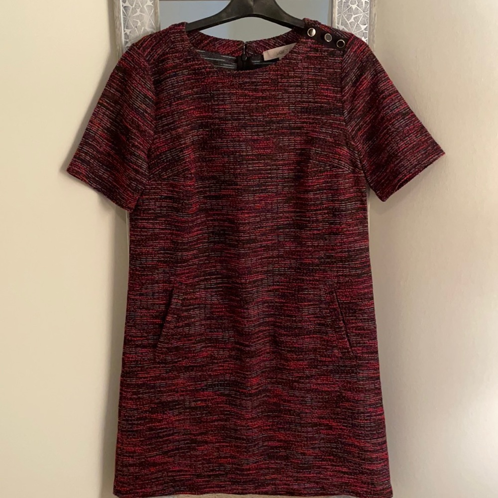Loft Tweed Shift Dress WITH POCKETS! Size small